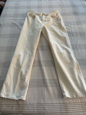 Nelle Atelier "The Kate" High-Rise Stovepipe Jeans White Denim Size 28
